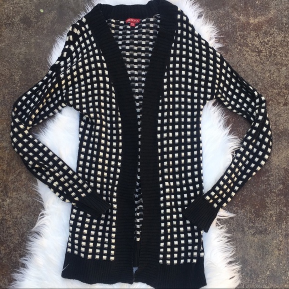 $16⬇️ Merona Black and White Long Sweater Cardigan